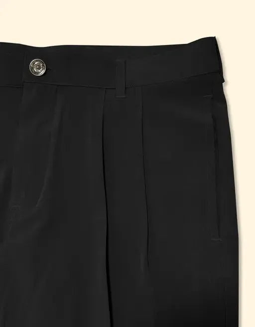 FTX Men Relaxed fit Lycra blend Black Korean Trouser