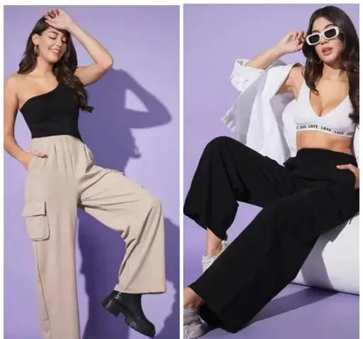 trendy trouser, cargo pant, stylish baggy trouser, loose fit cargo, trouser for women,girls cargo trouser, trousers combo