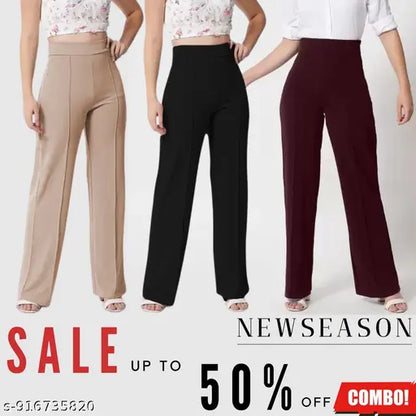 women high waist office wear & daily wear trouser pant | stretchable comfortable formal casual bottom | trendy solid pant