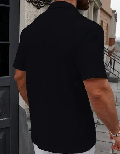 Men's Casual Popcorn Cut Collar Shirt