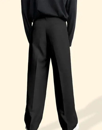 FTX Men Relaxed fit Lycra blend Black Korean Trouser