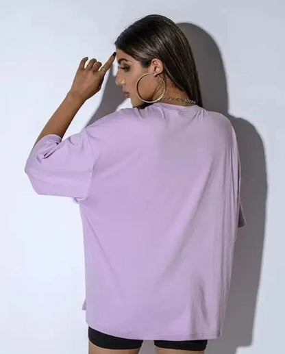 Oversized tshirt fashion Lavender colour Fabric-cotton sinker biowash