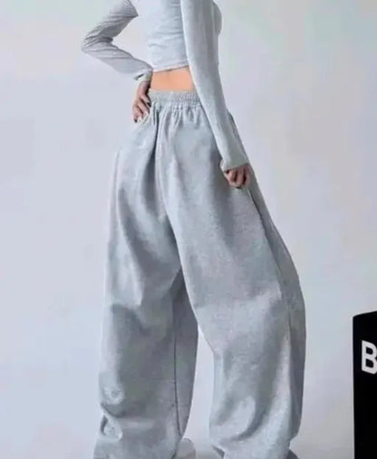 Women Striped Grey Track Pants | Classy Elegant Women  Trousers | Solid Casual Trouser & Pants | Trendy Elegant Women  Trousers | Women's Pants Wide Leg Baggy Y2k Track Pants for Women Cargo Pants for Women | Trending Jogger for Woman | Stylish Printed Jo