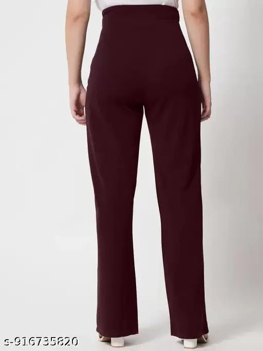 women high waist office wear & daily wear trouser pant | stretchable comfortable formal casual bottom | trendy solid pant